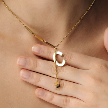 Gold Necklace for a woman - Simple Initial Necklace - Woman Necklace - Letter Necklace Necklace Brother & Sisters
